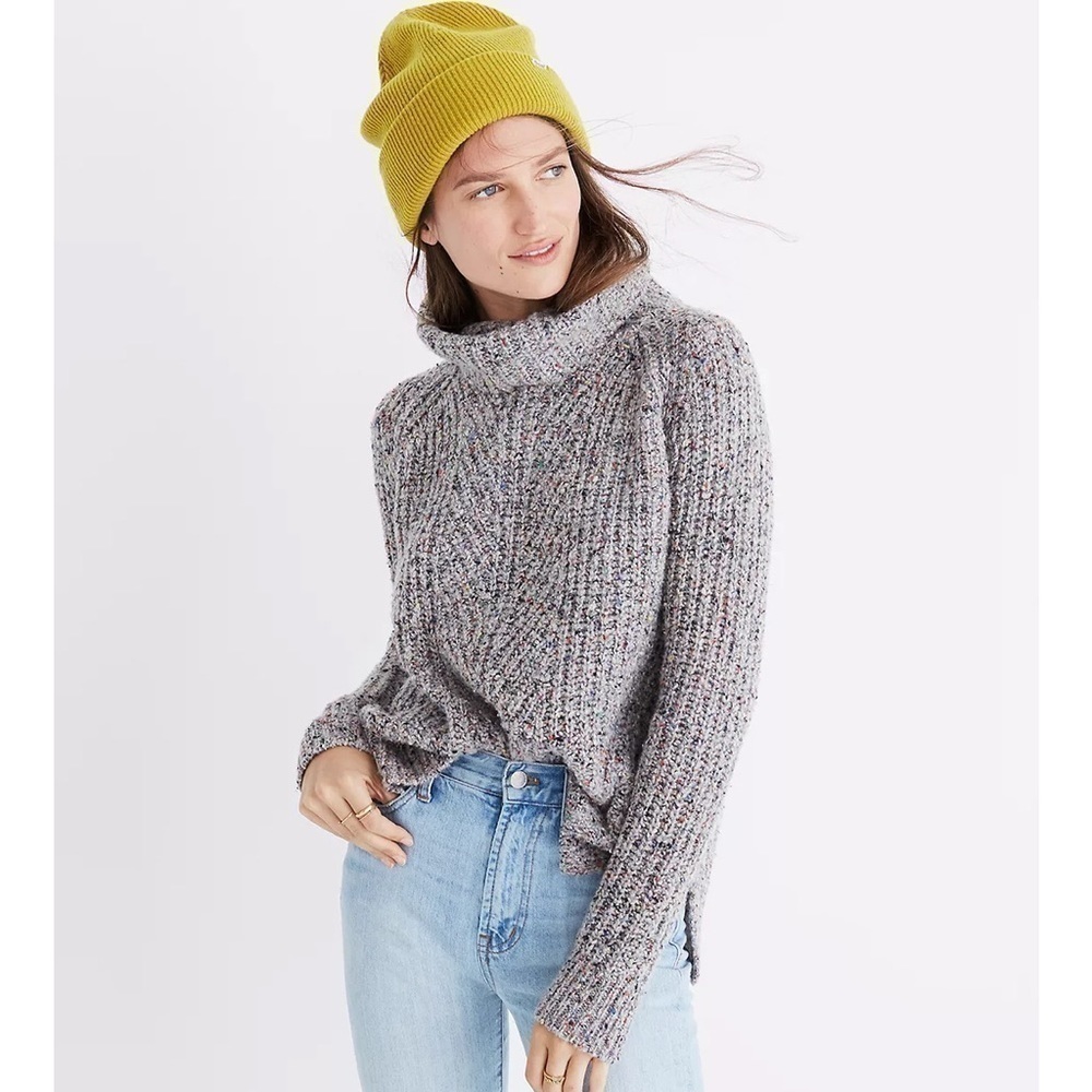 Madewell Colorfleck Ribbed Turtleneck Sweater Knit Size X-Small - Picture 1 of 11